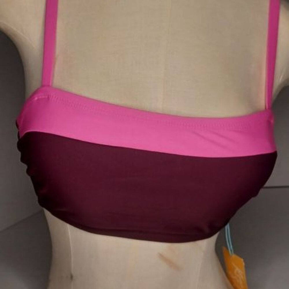 New Kona Sol Burgundy Bathing Suit Top, Size Small (4-6)
